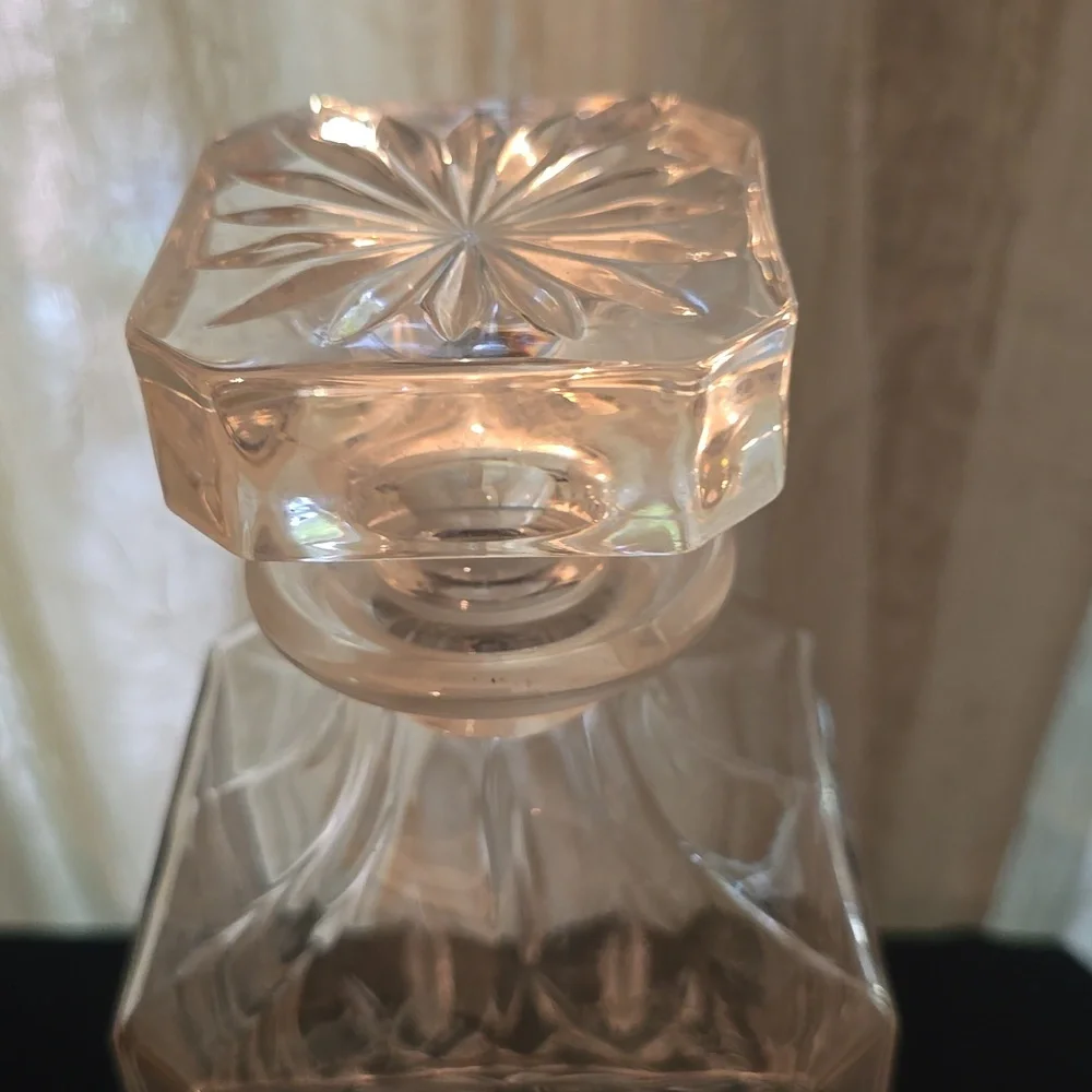 Vintage Cristal D'Arques-Durand Provence Square Crystal 9‎ In Tall Decanter